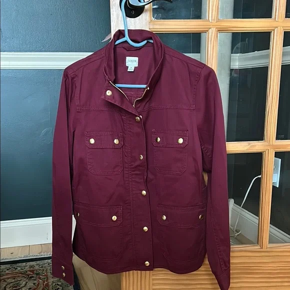 J. Crew | Jackets & Coats | J Crew Womens Burgundy Jacket | Poshmark